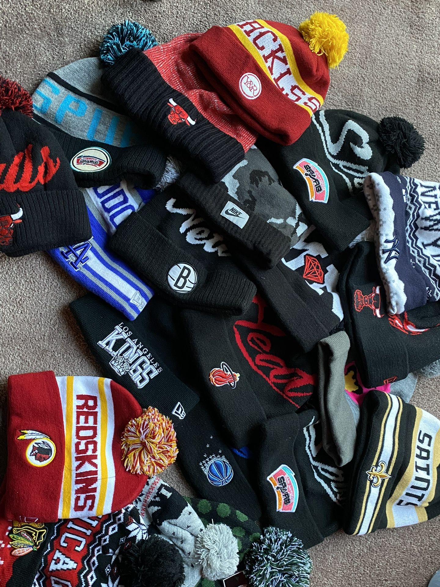 Lot of Men’s Sports Beanies (Hats)