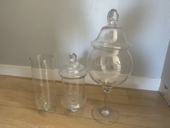 Glass Candy Jars Set Of 3