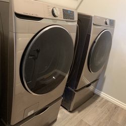Samsung Front Loader, Washer, And Dryer