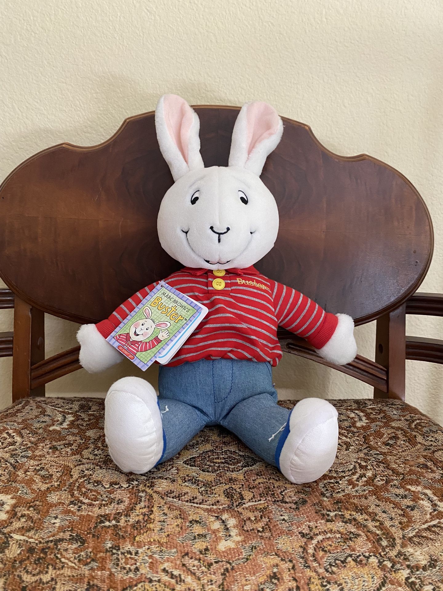 Vintage PBS 1997 Marc Brown Arthur BUSTER Bunny Plush Stuffed Animal 19” Eden w/ Tag • Eden
