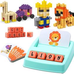 Educational Matching Letter Games Building Block Toys for Kids Ages 3-8