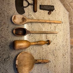 Antique Primitive Wooden Utensils