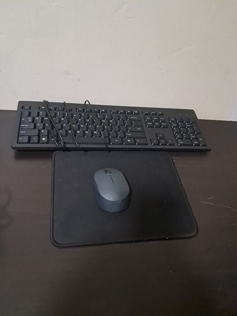 HP Wired Keyboard And Onn. Wireless Mouse