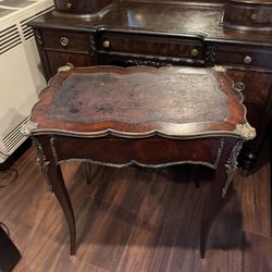 Antique Leather Top Table 