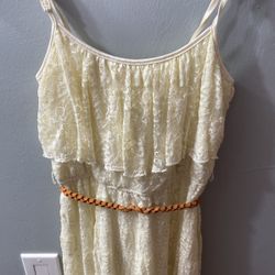 Short medium Country Ivory White Dress 