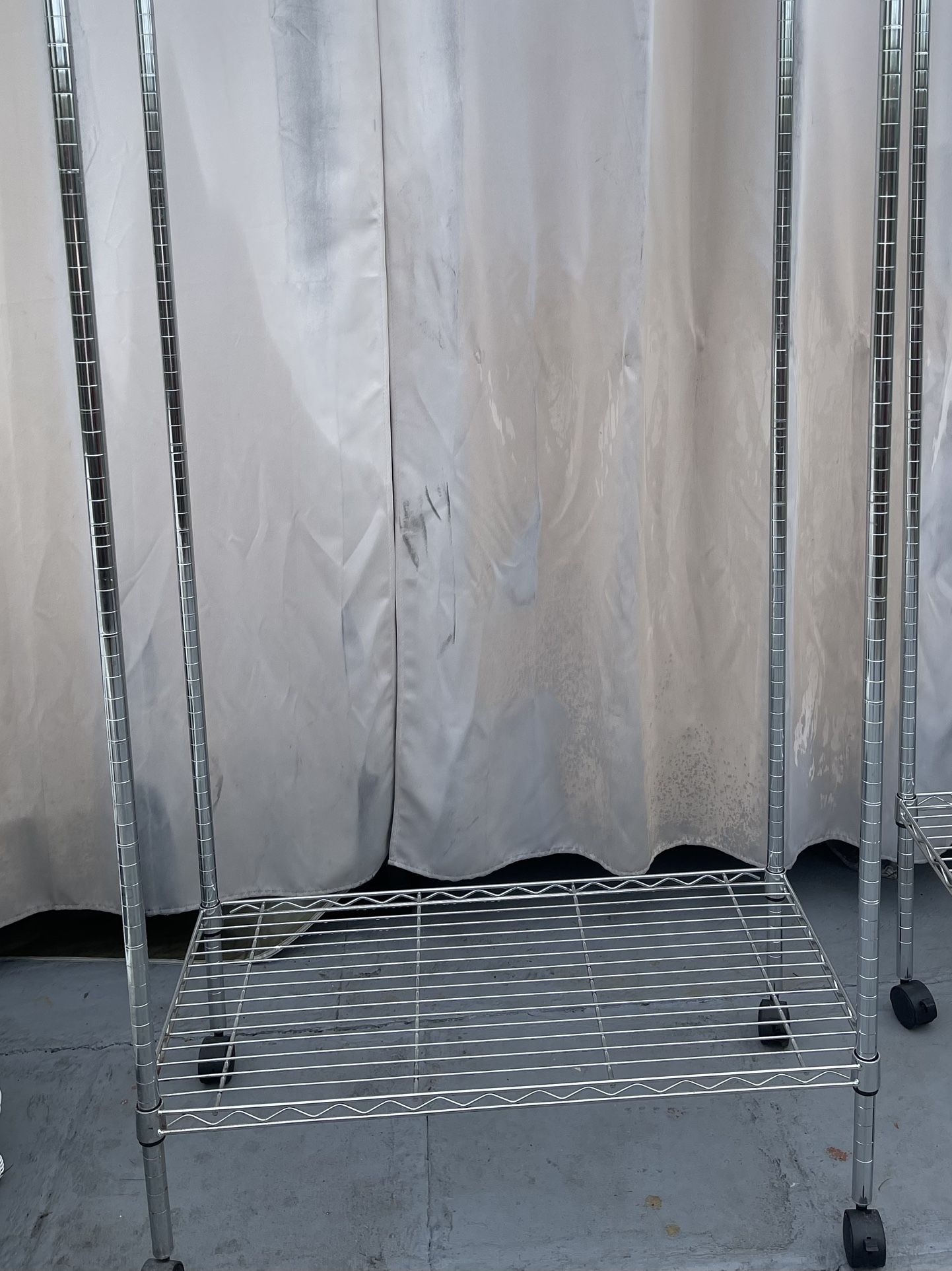 Wire Garment Rack 74”H X 35”W X 18”D In Good Condition $50 FIRM ON PRICE