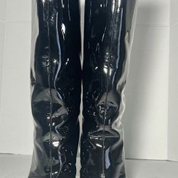 Amina Muaadi Black Patent Leather Boots Size 36
