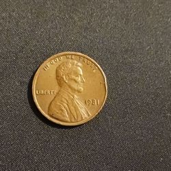 1981 Lincoln Penny No Mint Mack The  Lether T  Cut  In half Were Saint TRUST     Make Me An Offer 