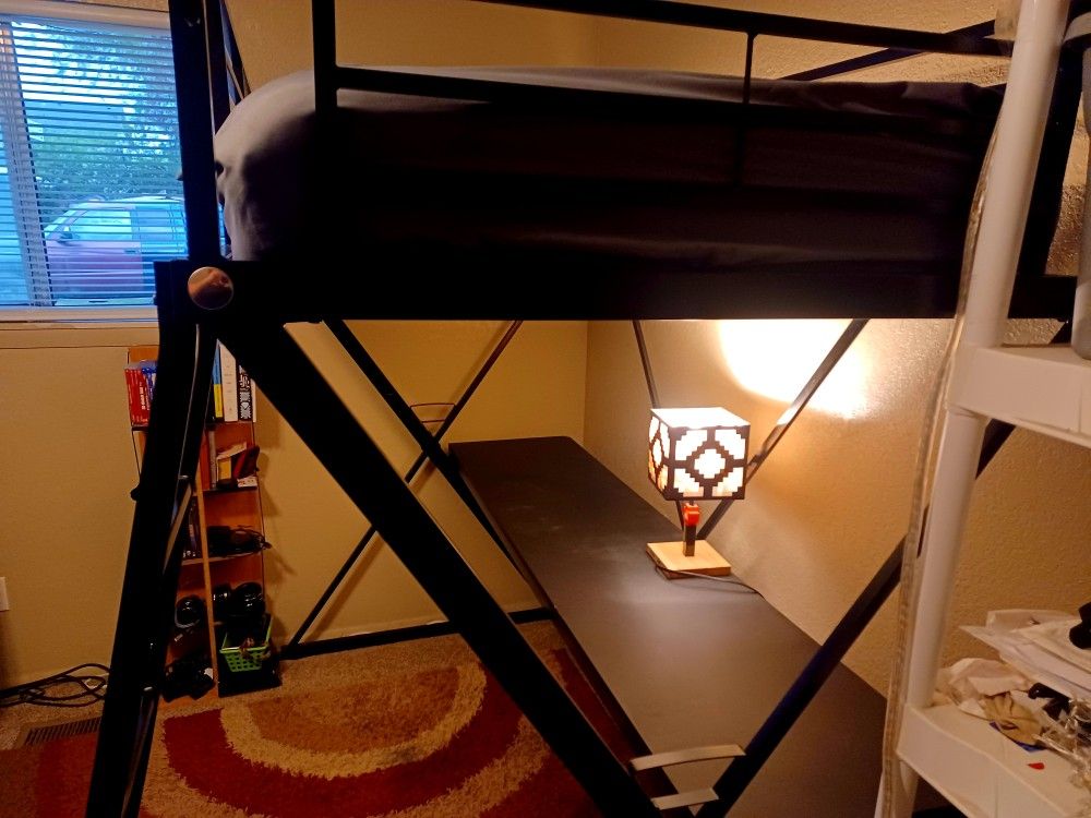 Black Twin Study Loft Bunk Bed