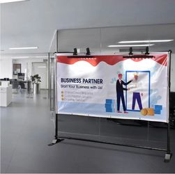 LED Light Banner Stand x2 Clamp Lighting for Retractable Banner Stands - Home Business Equipment - Independence Day Sale
