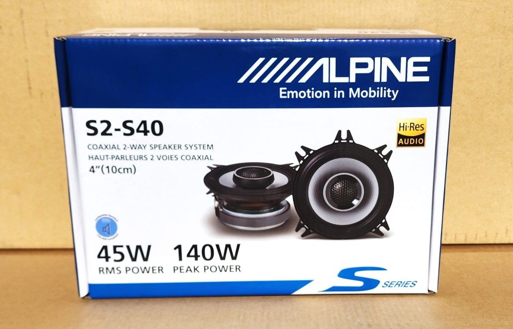 Alpine S Series Car Speakers 4" Or 4"x6" Pair 2-Way Coaxial Speaker System 140 Watts S2-S40 🚨 Payment Options Available 🚨 No Credit Needed 🚨