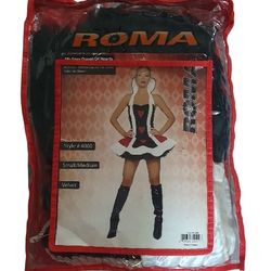 Sexy Queen Of Hearts Adult Woman's Halloween Costume. Size S/M.  *Ruffled Top *Skirt *Crown. 