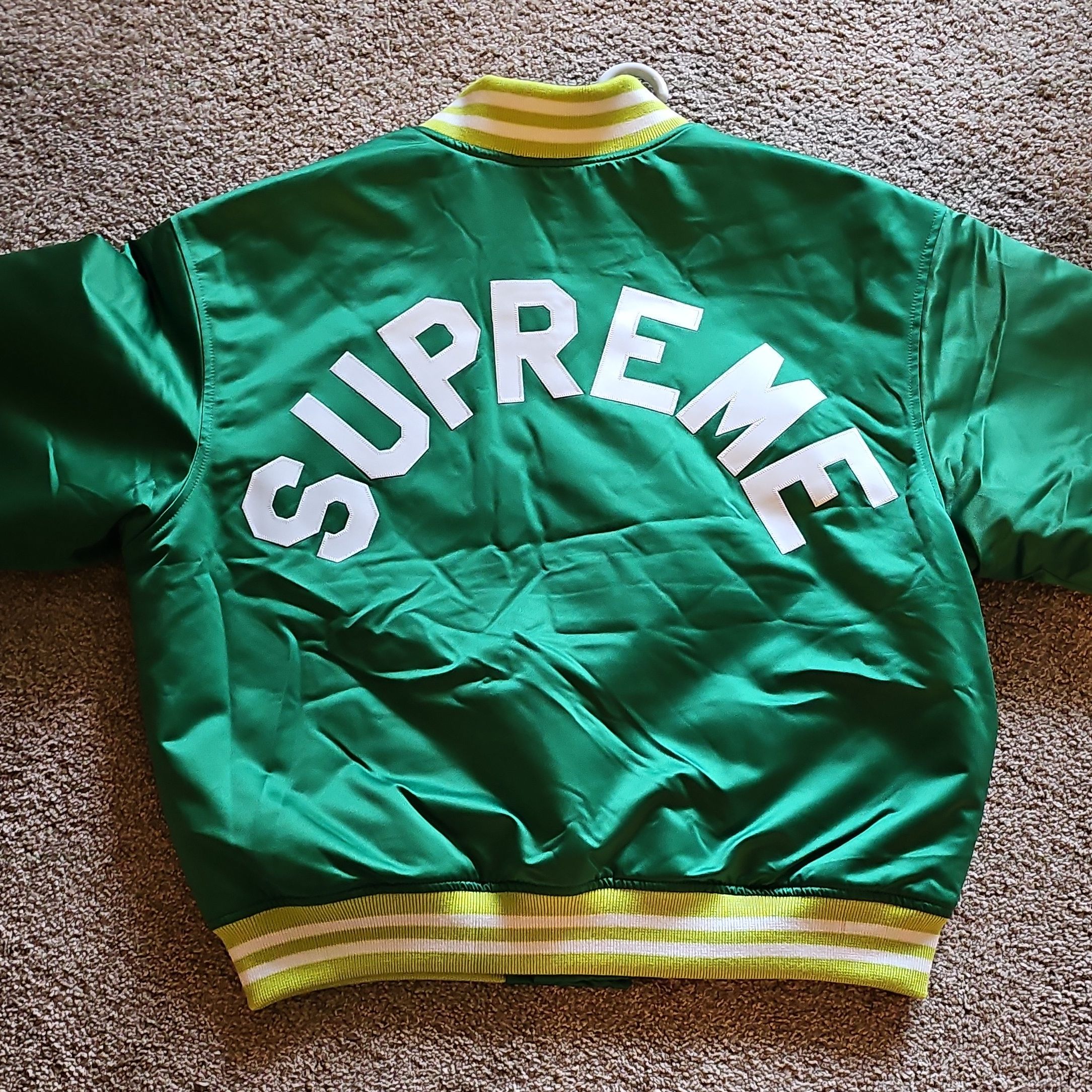 Supreme Green Varsity Bomber Jacket