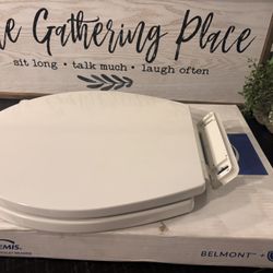 Belmont Round Slow Close Enameled Wood Never Loosens with Clean Seal Hinge Toilet Seat in White