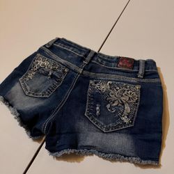 Y2K low rise love indie denim shorts size 12 / 24w