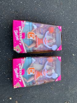 Set of 1997 Clemson University collectible Barbie Dolls