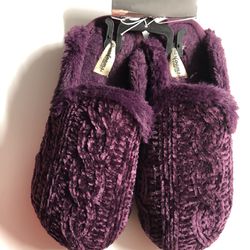 Dearfoams Dark Purple Slippers Size 7-8