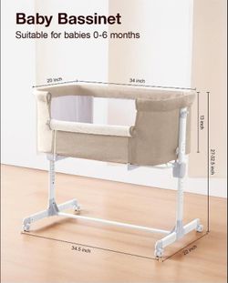 Baby Bassinet And Bed Side Sleeper New In Box Beige