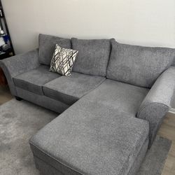 Couch - Miller Gray Fabric Sofa Chaise