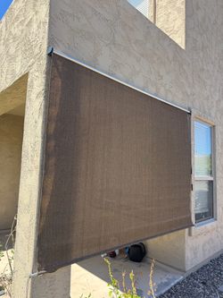 6x8 retractable/roll up brown/tan sunshade
