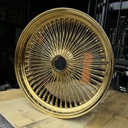 22” GOLD WIRE WHEELS 150 SPOKE STANDARD/REVERSE FITS OLD SCHOOLS ONLY $2300
