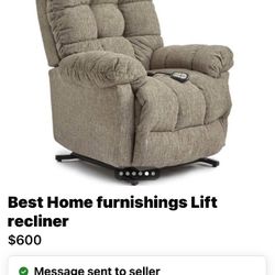 Brown Plush Lift Recliner 