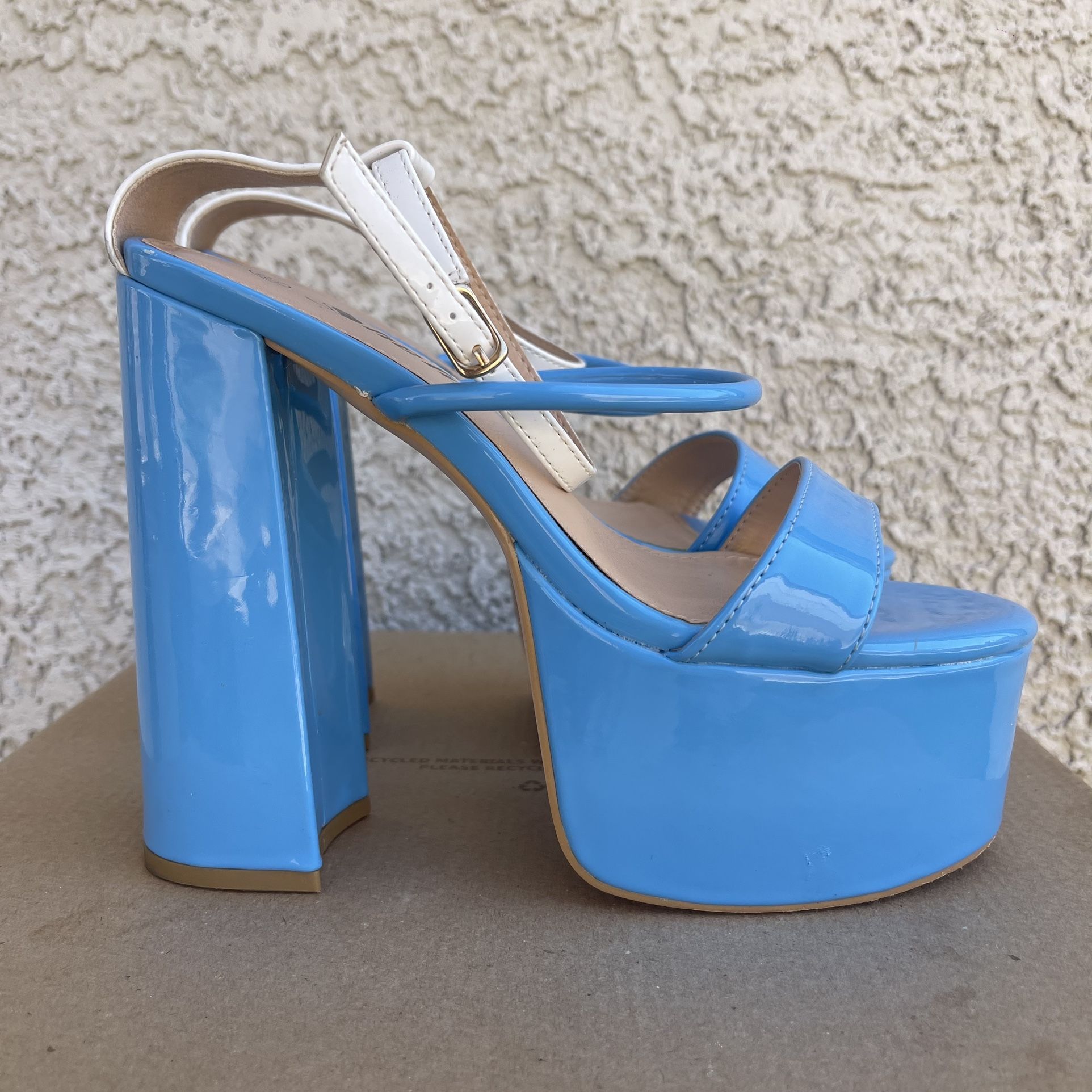Patent Leather Blue High Heels