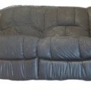 Black faux leather couch