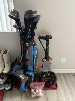 Tour Edge Golf Club Set with Bag and Push Cart