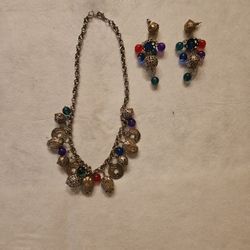 Mid-Century Japanese Necklace & Earrings 