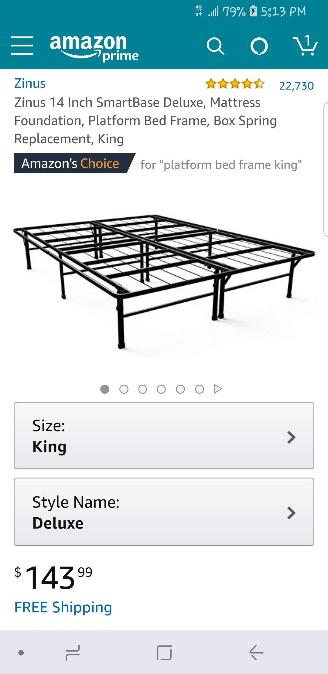 Zinus 14 Inch SmartBase Deluxe King size Mattress Foundation