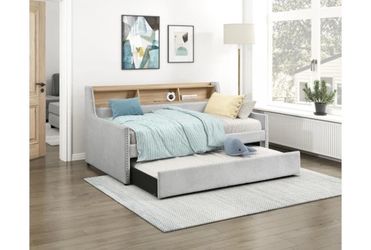 Brand New Twin Daybed w/ Pull-Out Trundle + 2 Memory Foam Mattresses