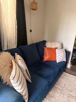 Navy Blue Velvet Sofa Couch
