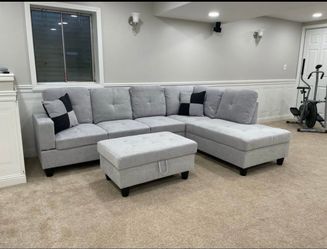 BRAND NEW SECTIONAL + OTTOMAN.