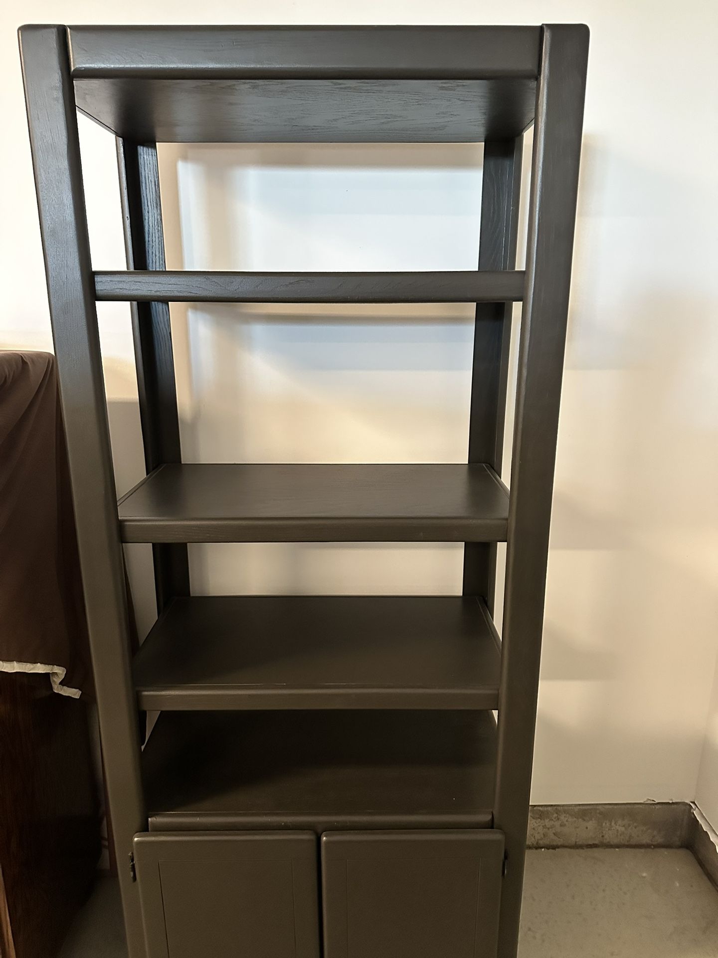 Wood Bookshelf With Storage
