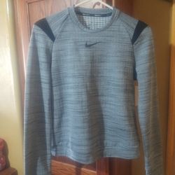 Nike Golf Dri-Fit Therma Sphere Gray Black Striped Long Sleeve  Women S 