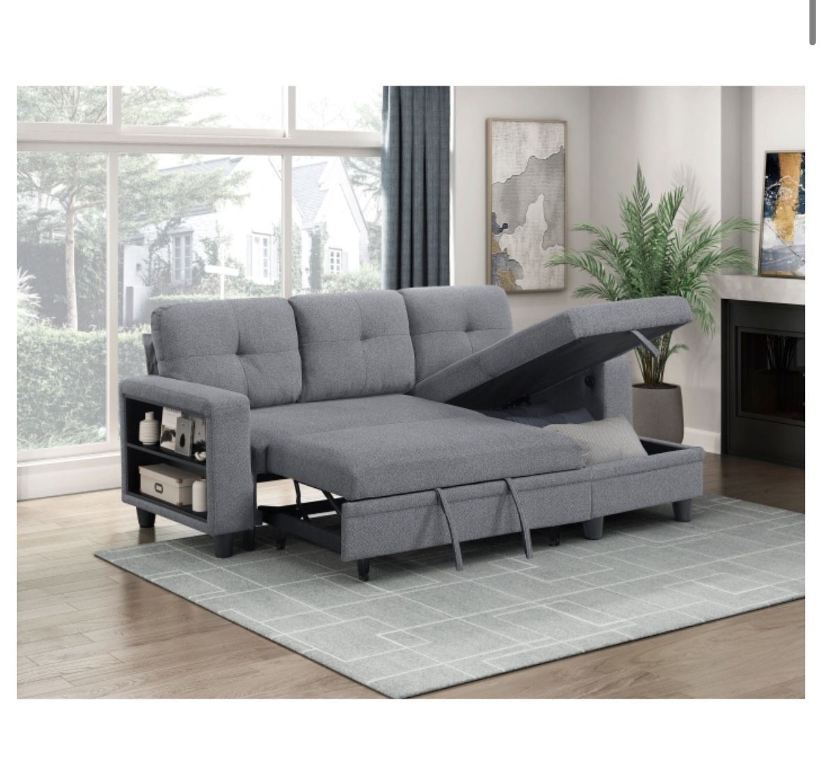 2pc Sofa Chaise With Storage Chaise