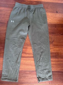 Under Armour Mens Large Rival Fleece Lined Jogger Sweatpants Olive Green