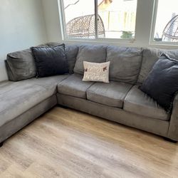 L Shaped Dark Gray Sectional Couch