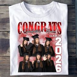 Custom printed graduation shirts congrats congratulations high school college elementary shirts