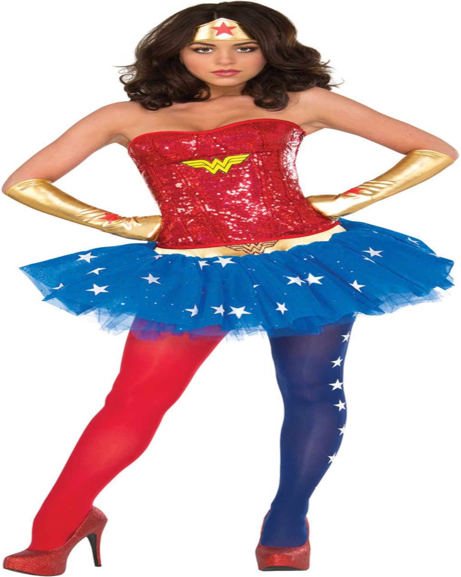 WONDER WOMAN-DLX CORSET Size S/m Or M/l