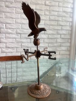 Brass Eagle Weather Vane with Stand
