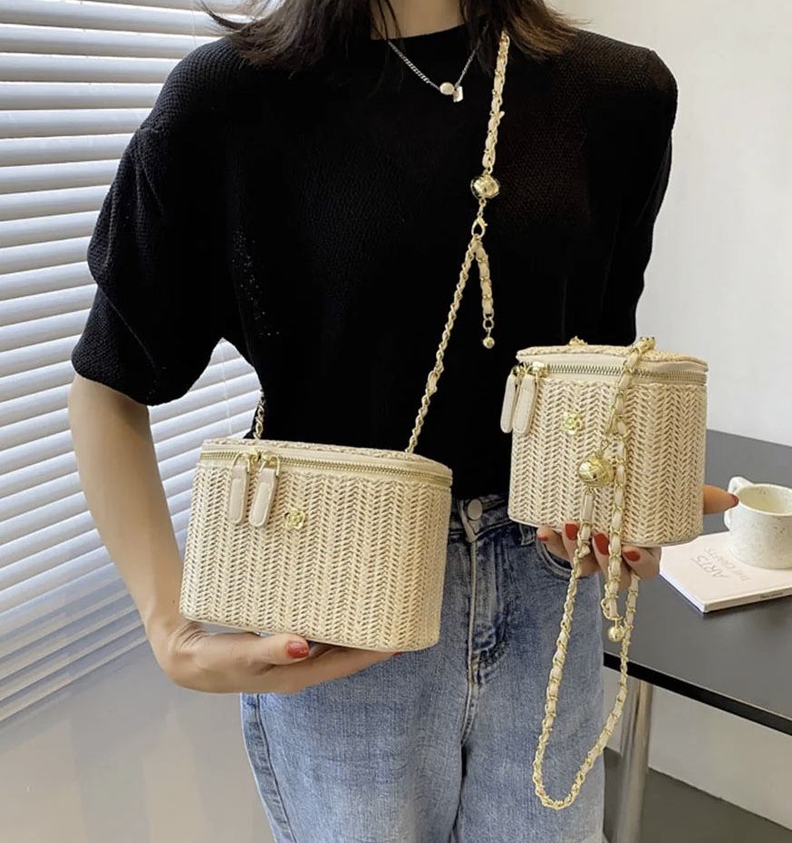 Handwoven Straw Satchel/Purse