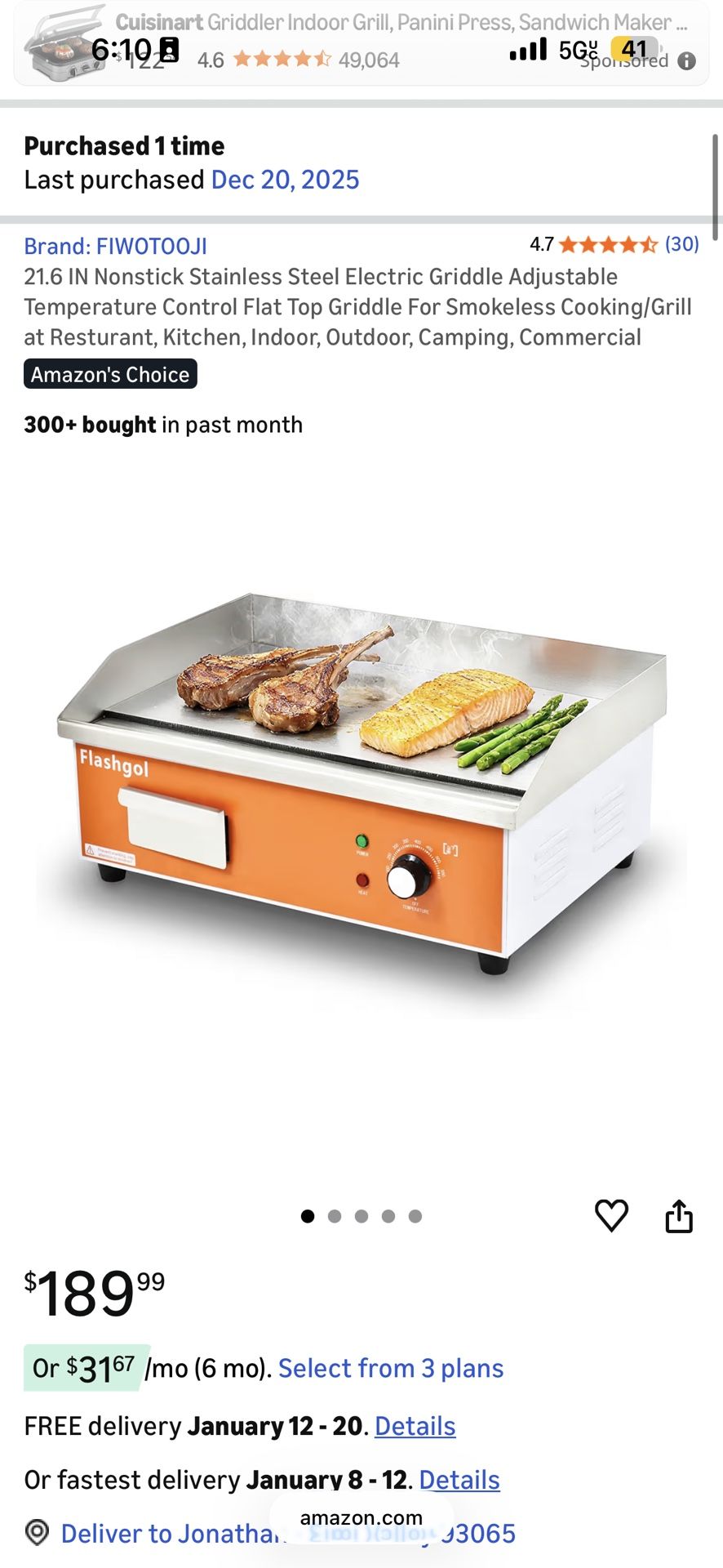 21.6 IN Nonstick Stainless Steel Electric Griddle NEW