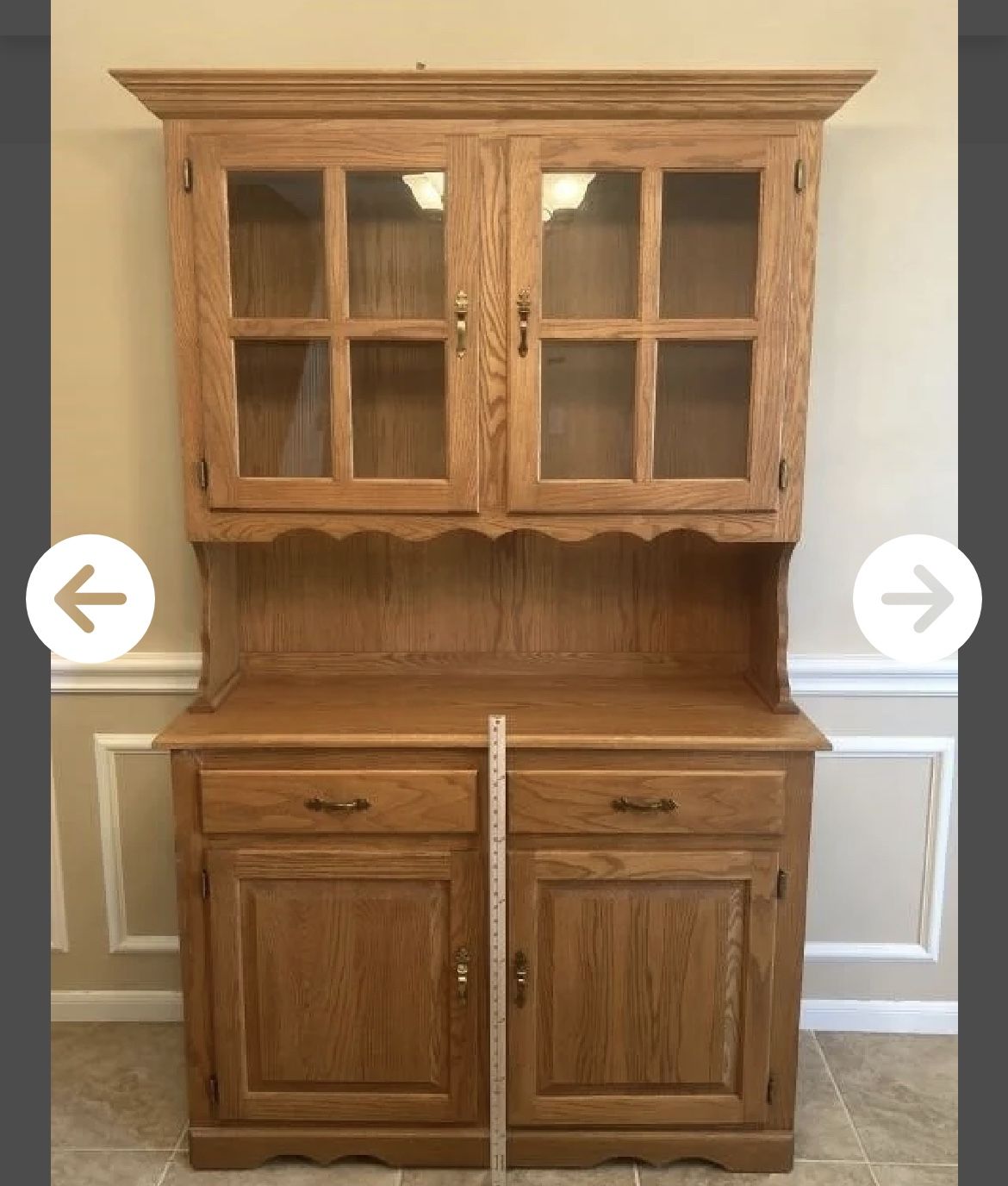 Vintage Solid Wood China Hutch