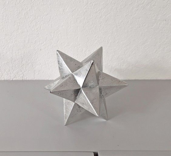 Home Decor Moroccan Style Star Sculpture In Silver Leaf