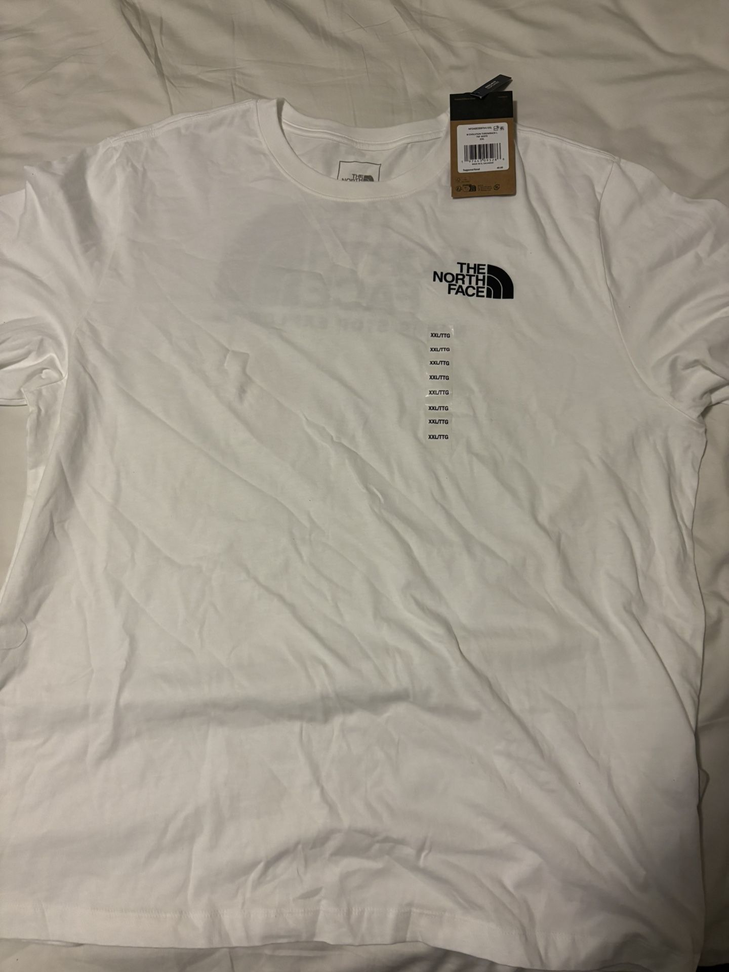 The North Face short-sleeve t-shirt with a black logo