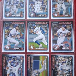 2024 Topps Baseball Dodgers, Lot of 9 Cards For Collection 