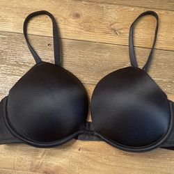 Victoria’s Secret PINK 36C black wear everywhere super push-up bra