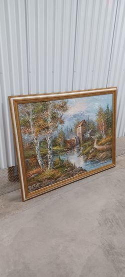 LARGE CLASSY LANDSCAPE PAINTING signed
